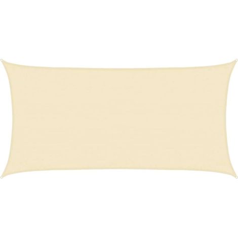 Shade sail, sun protection, UV protection, for garden, patio, balcony, outdoor use, 160 g/m², cream, 3 x 6 m, HDPE (1/5)