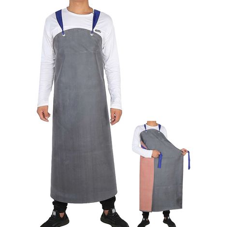 Tablier long et épais en caoutchouc pour homme, imperméable et résistant à l'huile, pour usines et abattoirs. (1/4)