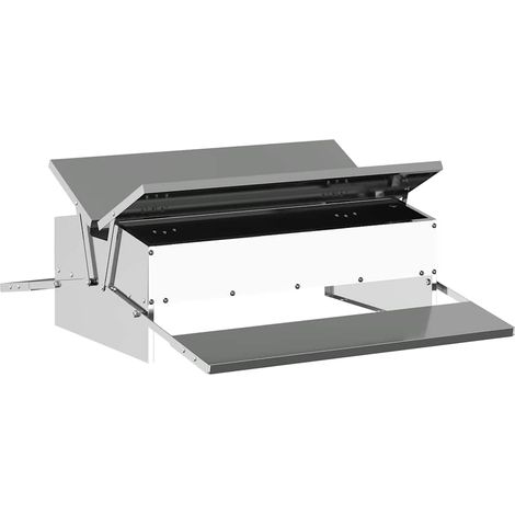 Chicken Treadle Feeder Silver 75 x 53 x 20.5 cm vidaXL