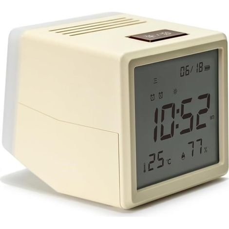 Réveil numérique, rechargeable par USB, silencieux, avec veilleuse et écran LCD, horloge numérique avec 2 alarmes et fonction snooze, horloge de table pour chambre à coucher, bureau, voyage (1/5)