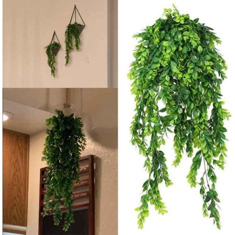 Plantes Suspendues Artificielles - - 2 Pièces - 80 cm - Vert Foncé et Clair - Décoration Murale (1/3)