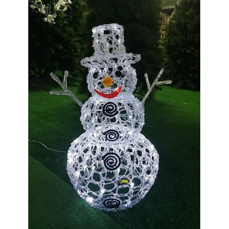 Pupazzo di neve h60 con luci decorazioni interno esterno albero di natale addobbi casa giardino (1/4)