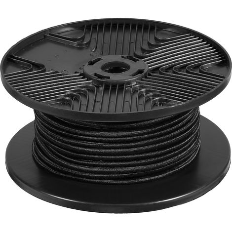 VEVOR 3/8 inch Bungee Cord, 120 ft/36 m Spool Heavy Duty Bungee Straps, 100% Stretch Elastic Bungee Rope for Cargo, Tarps, Camping, Kayak Deck and Crafting, Black (1/5)