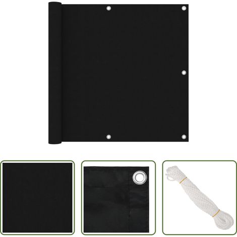 vidaXL Écran de balcon noir - Écran de balcon Noir 90x400 cm Tissu Oxford (1/5)