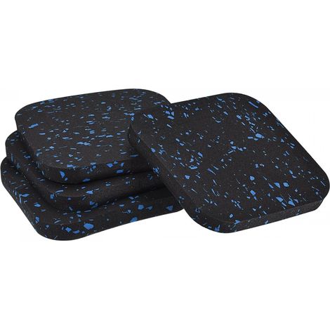 4er-Set rutschfeste Gummimatten (100 x 100 x 10 mm) für Möbel, Betten, Waschmaschinen und Wäschetrockner - Schwarz und Blau