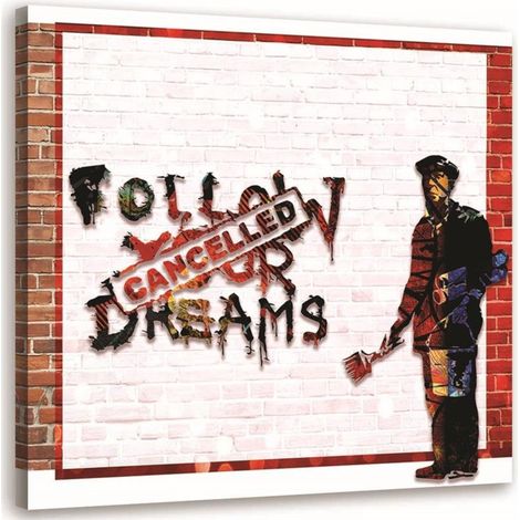 Tableau sur toile Banksy Art de rue 40x40 (1/5)