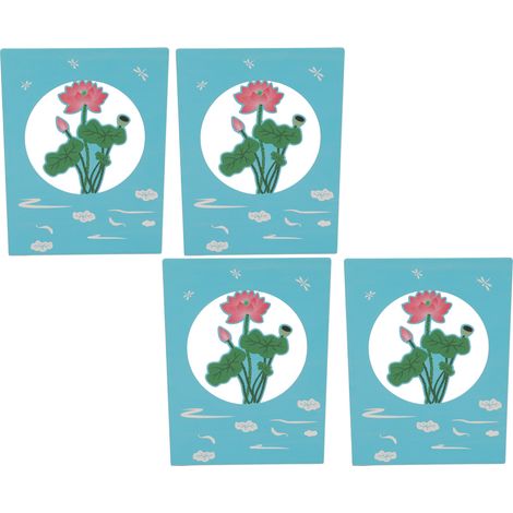 Lot de 4 serre-livres créatifs en métal, motif lotus, pour étagère. (1/5)