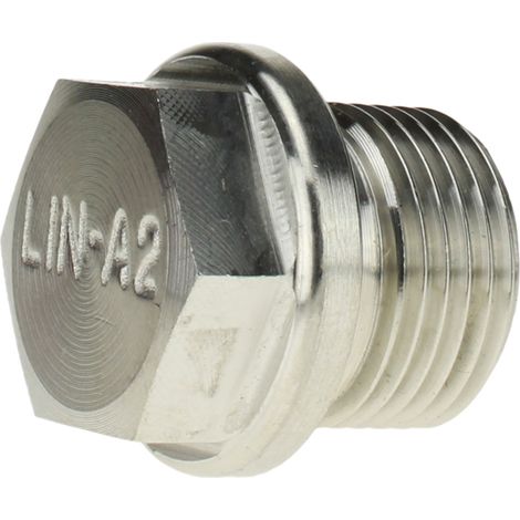 Reidl DIN 910 Verschlussschrauben mit Außensechskant, zylindrisches Fein-Gewinde M 26 x 1,5 x 30, A2 blank, mit Bund