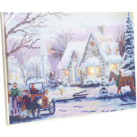 Peinture diamant LED, motif neige, broderie diamant, décoration murale pour la maison (1/5)