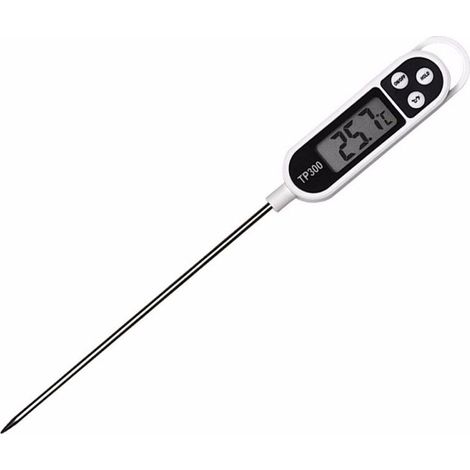 Thermomètre de cuisine numérique Thermomètre alimentaire Longue sonde instantanée 5 secondes LCD Grand thermomètre à écran (1/5)