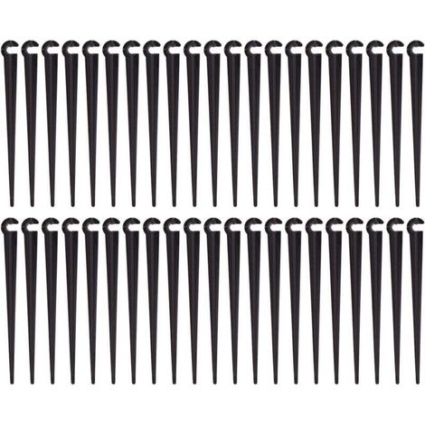 Piquets de support de tuyau d'irrigation Piquets de tuyau de support Outils de jardinage d'irrigation goutte à goutte en plastique,Convient pour tuyau d'irrigation en PVC de 47 mm ， paquet de 100 (dia (1/5)
