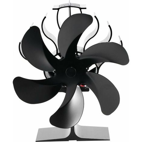 Wärmebetriebener Ofenventilator, Kaminventilator mit 6 Flügeln, Ofenventilator für Kamin, für Holz-/Holzbrenner oder Kamin (1/5)