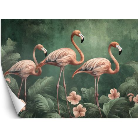 Fototapete Flamingos Dschungel Tiere 200x140 cm (1/5)