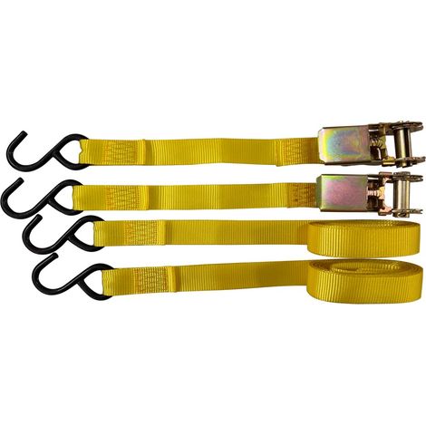 NASTRO DI ANCORAGGIO AD UNCINO mt. 4,5 x mm 25 - port.350 kg - pz.2 / con cricchetto