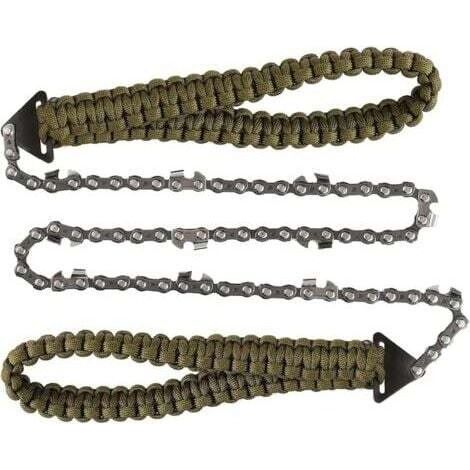 Tronçonneuse Pliante, Scie à Chaîne de Poche avec poignée en Paracord Scie à Main chaîne Pliante Équipement de Survie en Plein Air pour Camping Rando (1/5)