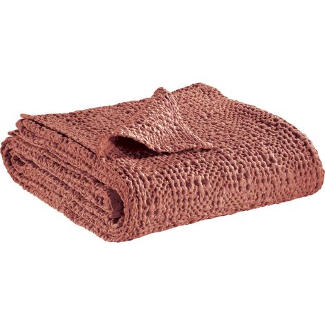 VIVARAISE - Jeté de lit Tana en coton 100% - Couleur blush - 180 x 260 cm