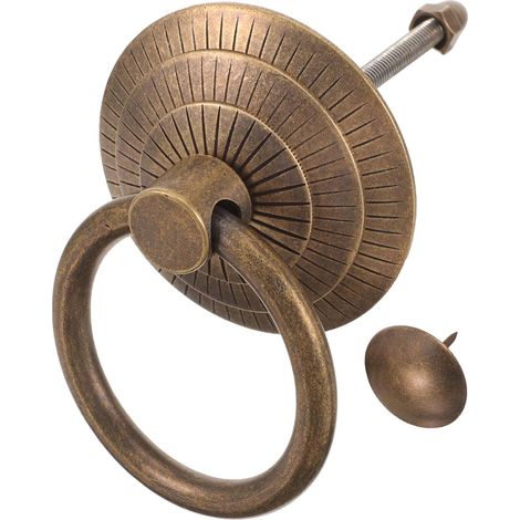 Heurtoir de Porte Vintage en Cuivre Massif 7 Cm Poignée de Portail en Métal Rétro pour Porte D'entrée Heurtoir de Sécurité D'habitation Style Ancien pour Maison et Jardin (1/5)
