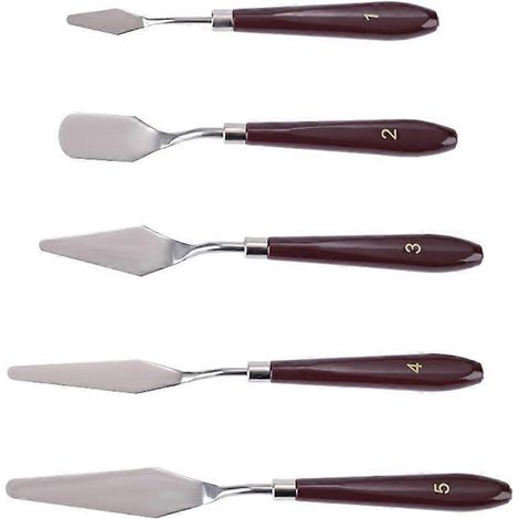 Couteaux à peindre, spatule en acier inoxydable, couteau à palette, accessoires pour peinture à l'huile (1/4)