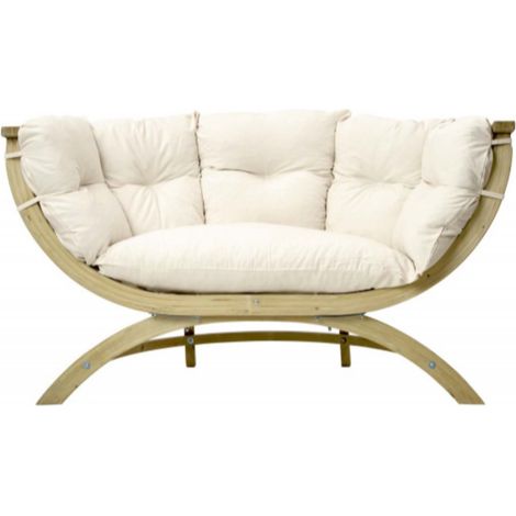 Canapé de jardin SIENA DUE Amazonas beige natura en bois 2 places (1/5)