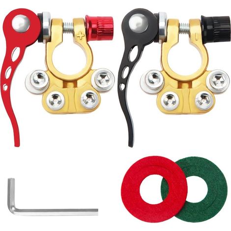 Barre Omnibus M8 (5/16") 12V 24V 200A, Bornier de Distribution D'énergie à Goujons M8 Simples, 2pièces (rouge et noir) Barre Omnibus de Batterie (1/5)