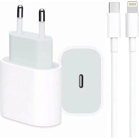 Chargeur iPhone 20 W (avec câble) - Compatible avec la charge rapide PD3.0 (version UE) (1/5)