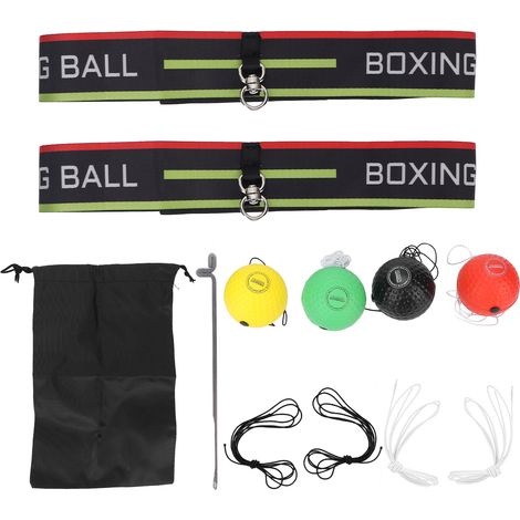 Ensemble de balle de réflexe boxe avec bandeau ajustable pour entraînement coordination œil-main (1/5)
