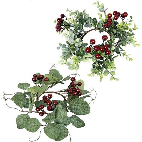 Anneaux pour bougies Berry Candle Rings, petits anneaux pour bougies chauffe-plat décoratifs, 4 pièces, couleurs assorties, couronne (1/5)