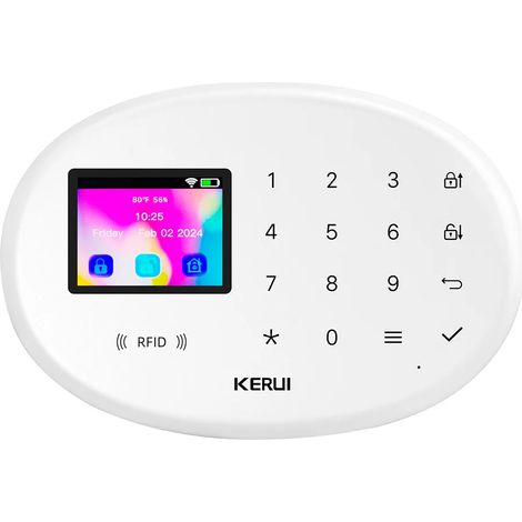 (Unité principale uniquement) Système d'alarme antivol sans fil, alarme domestique, alarme intelligente WiFi GSM SMS, compatible avec Alexa. (1/5)