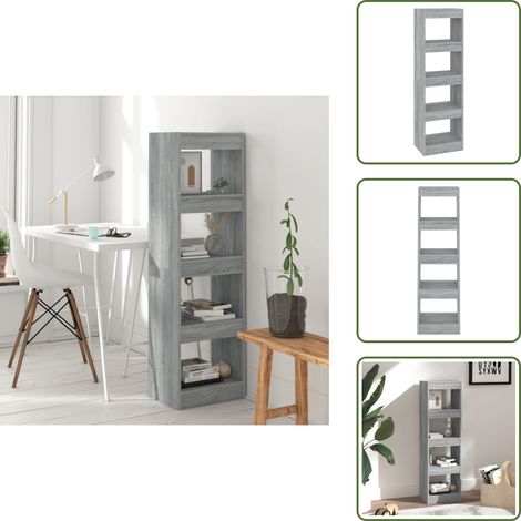 Spazio - vidaXL Libreria/Divisorio Grigio Sonoma 40x30x135 cm - Organizzazione