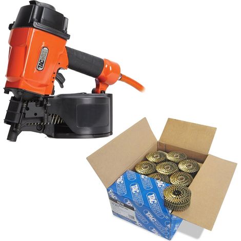 Tacwise GCN57P Air Coil Nailer 57mm Air Nail Gun +9,000 2.3 x 50mm Flat Top Nail (1/4)