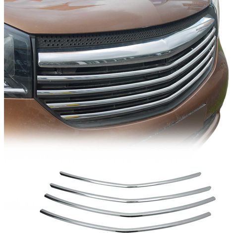 Moulure de Grille de Calandre Compatible avec Opel Vivaro B 2014-2019, Garniture Baguette de Calandre en Acier Inoxydable Argent (1/5)