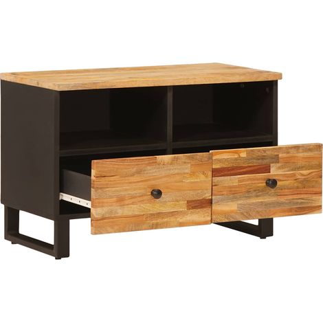Meuble TV Marron 70 x 33 x 46 cm Bois de mangue massif (1/5)