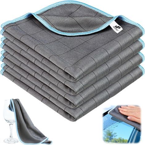Reusable Carbon Microfiber Cloth, Streak-Free Glass Cleaning Cloth, Absorbent, 400GSM Carbon Fiber Cloth for Kitchen, Car, Glass, Window Cleaning, 30 x 30 cm (1/5)