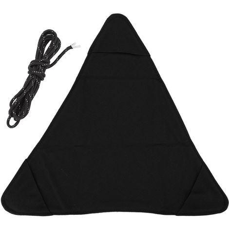 Tabouret trépied en toile, pliable et portable, style triangulaire, confectionné à la main, anti-rayures, idéal pour le camping et la pêche (noir). (1/5)