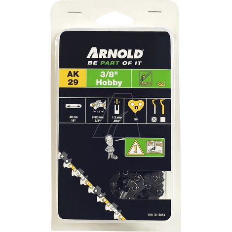 Cadena de motosierra 3/8", 1,3 mm - 54 eslabones de transmisión - cuchillas semicirculares ARNOLD