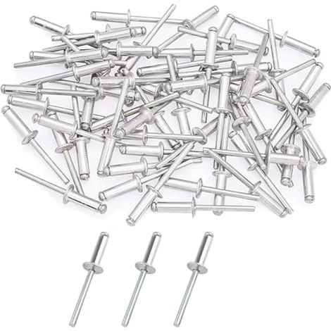 Lot de 50 rivets aveugles en alliage d'aluminium de qualité industrielle pour différentes pièces métalliques (1/5)