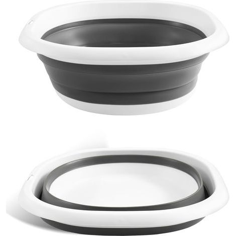 Bassine Pliable, Bassine Retractable Lavabo Pliable Multifonction en Silicone, Bol à Vaisselle Ronds Pliable Cuvette Peu Encombrant pour Voyage Camping et Cuisine, 5 L (1/5)