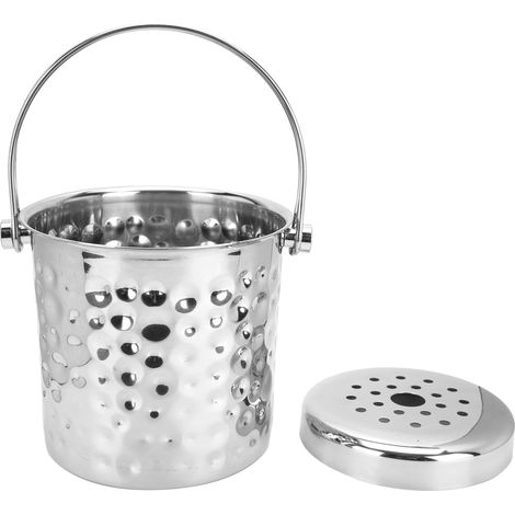 Seau à glace en acier inoxydable 1L, récipient à champagne portable avec filtre, accessoire de bar à domicile (1/5)
