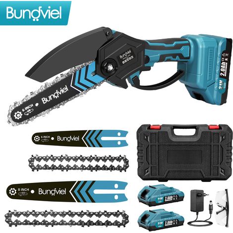 Akku Mini Kettensäge 8+6 Zoll Elektro Kettensägen Handkettensäge Mit 2Akkus neue (1/4)
