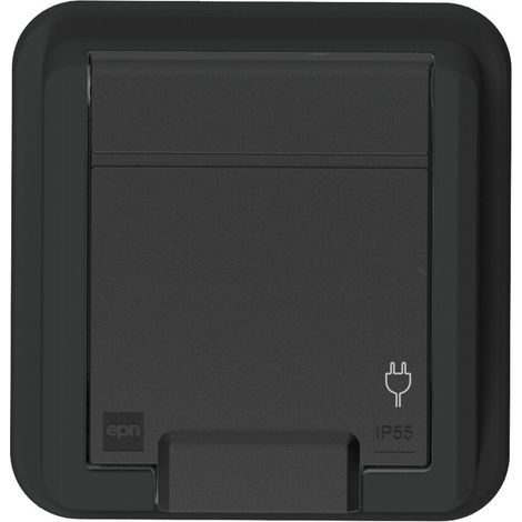 Prise encastrée simple Aquant 2K avec mise à la terre 2P+Z anthracite 5041-77 (1/2)