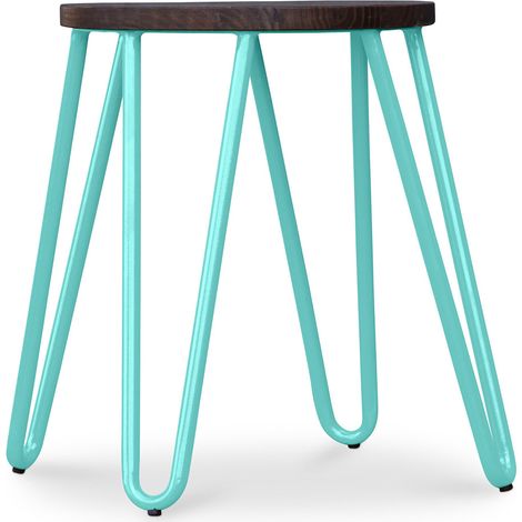 Taburete Hairpin - 42cm - Madera oscura y metal (1/4)