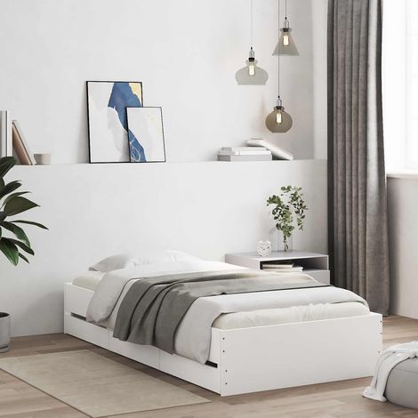 Cadre de lit avec rangement 80 x 200 cm en bois d’ingénierie blanc, 39.6kg - PANGIVO (1/5)