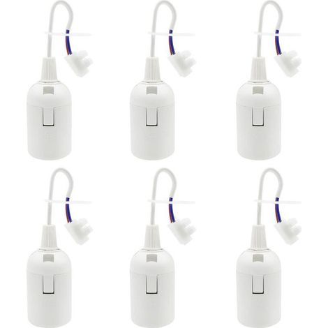 6 Pièces Douille E27 Support D'ampoule 4A 250V Douille Chantier pour Ampoules à Incandescence et Ampoules LED ou Industrie (max.60W/ Blanc) (1/4)