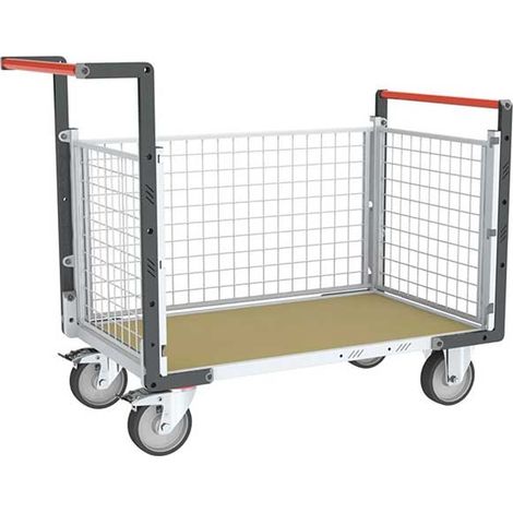 Carrello modulare a griglia su 3 lati - Piano in legno medio 965x580 mm - Carico max 500 kg - 806724544