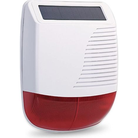 Alarme sans fil à énergie solaire, alarme extérieure pour la maison, volume de 110 décibels, fonction clignotante LED, longue durée de vie de la batterie, dissuade efficacement les intrus, compatible