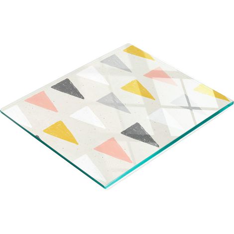 Tabla de cortar de cocina triangular decorativa de cristal estilo vintage, 60x52 cm (1/5)