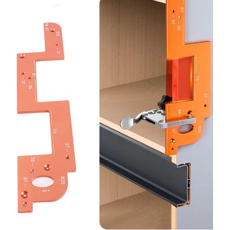 Gabarit de Rainurage ARC pour Portes de Placard - Anti-glissement, Facile à Utiliser, Template pour Positionnement des Rainures 6mm (0.24in) - Matériel Métal 35cm avec 3 Accessoires (1/5)