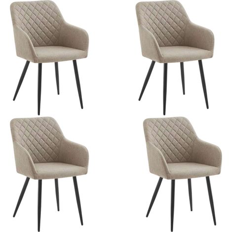 Pack 4 Sillas Comedor Rombo, Juego 4 Sillas Salón Tapizadas, Sillas Sala de Estar - Beige