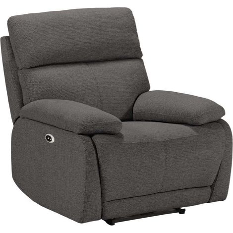 Fauteuil relax électrique tissu polyester gris foncé - MIGUEL (1/4)