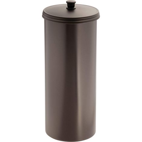 iDesign Kent Scatola Cilindrica Riserva Rotoli, Plastica, Marrone, 7.5x38x6.25 cm (1/4)